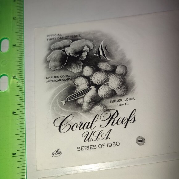 Coral Reefs Marine Life Set 2 Pcs First Day Covers Stamps 1980 Vintage Ephemera - Picture 5 of 6